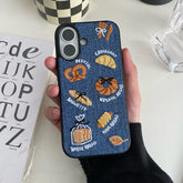 Embroidered Bread Toast Denim Phone Case